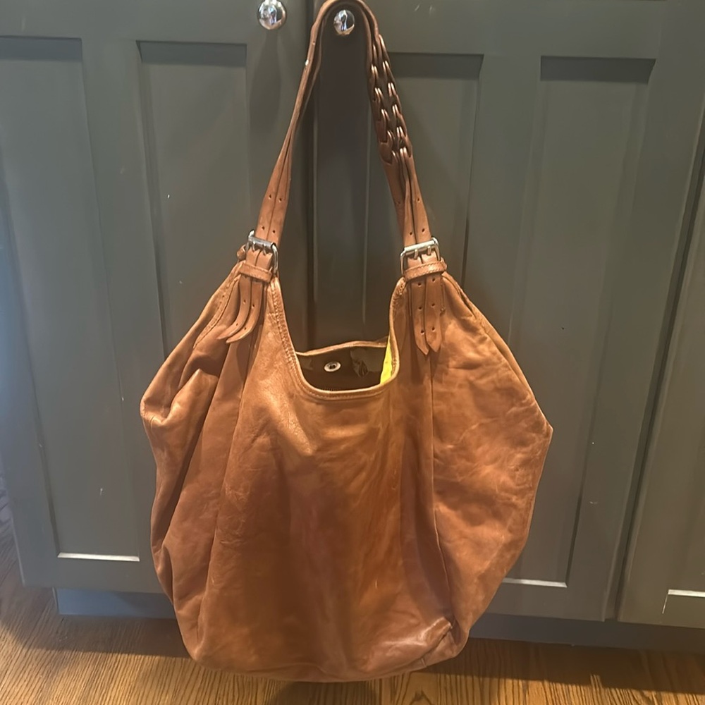 Large leather tote bag